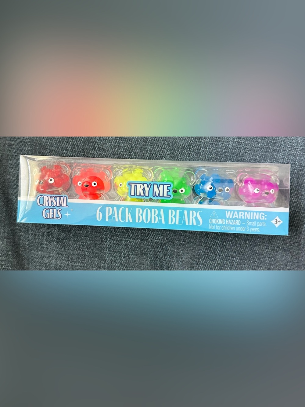 Crystal Gels 6-Pack Boba Bears - Rainbow Colors